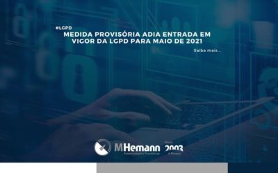 LGPD tem vigência adiada para maio de 2021. Medida Provisória adia a Lei Geral de Proteção de Dados pela segunda vez.